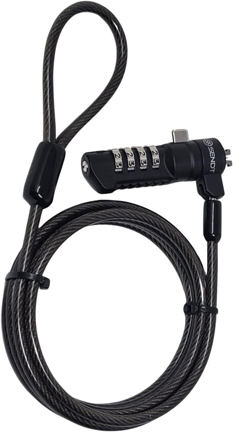 Sendt Black Notebook Laptop Combination Lock for Nano Security Slots - Image 1